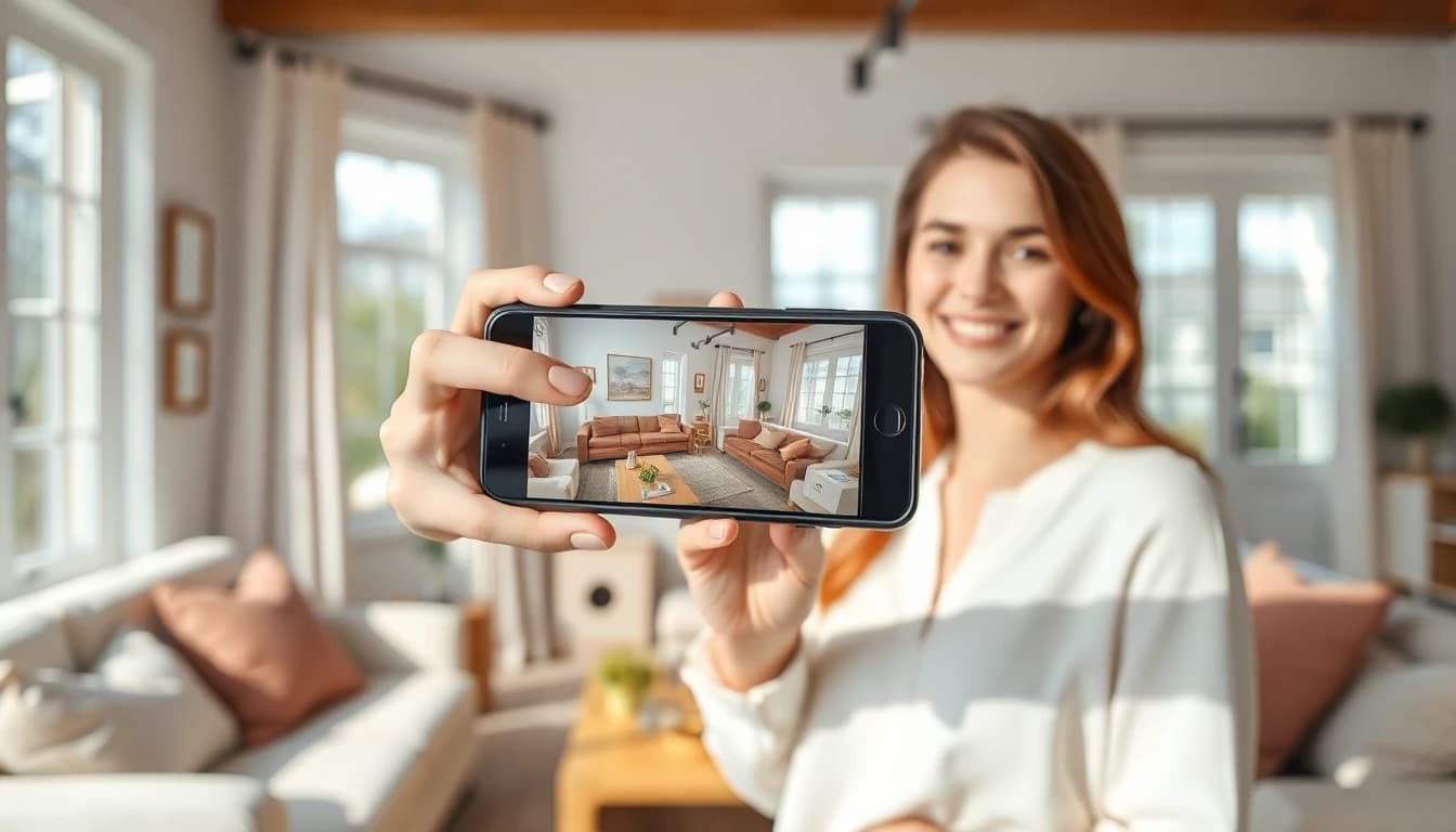 Step-by-step guide showing how the AI interior design app transforms a room from photo to finished design